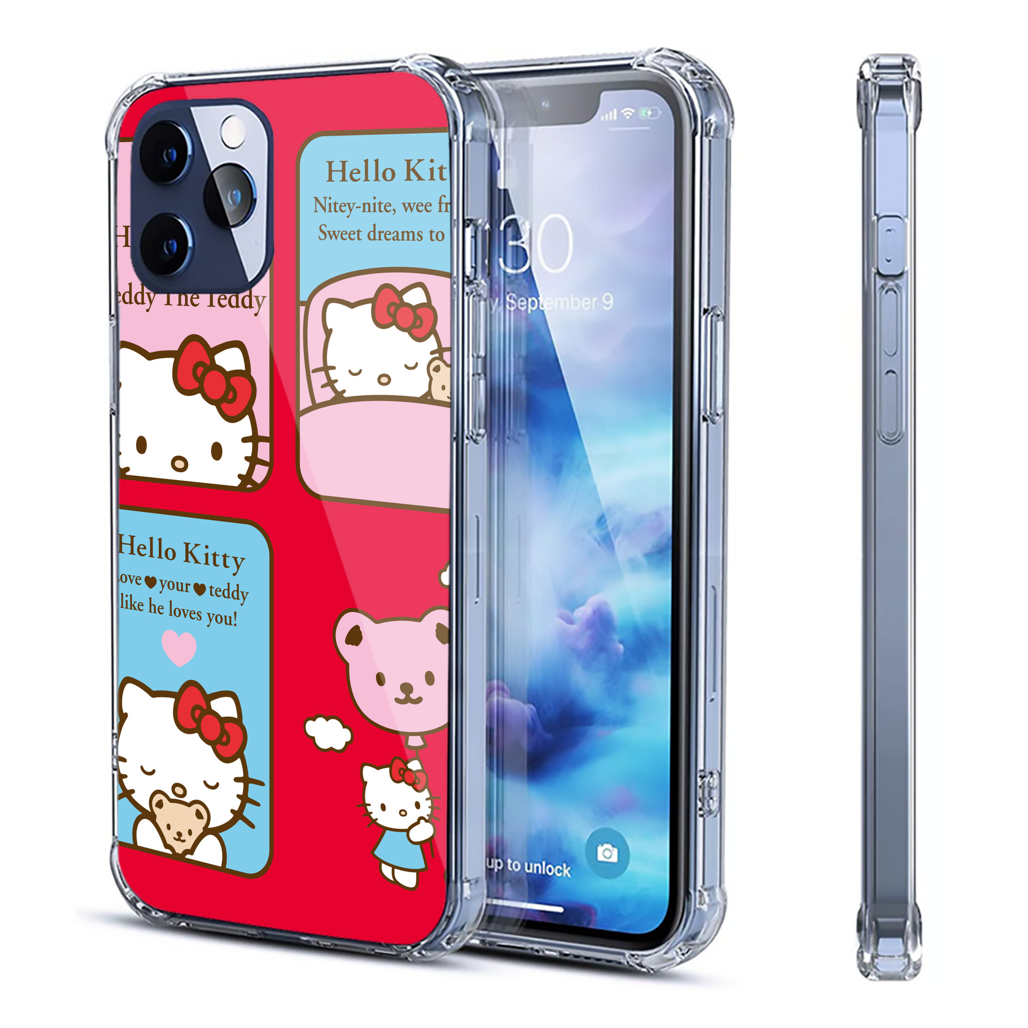 （画像用） Hello Kitty ハローキティ 【iPhone 12シリーズ対応】透明スマホケース（クリアソフトケース）